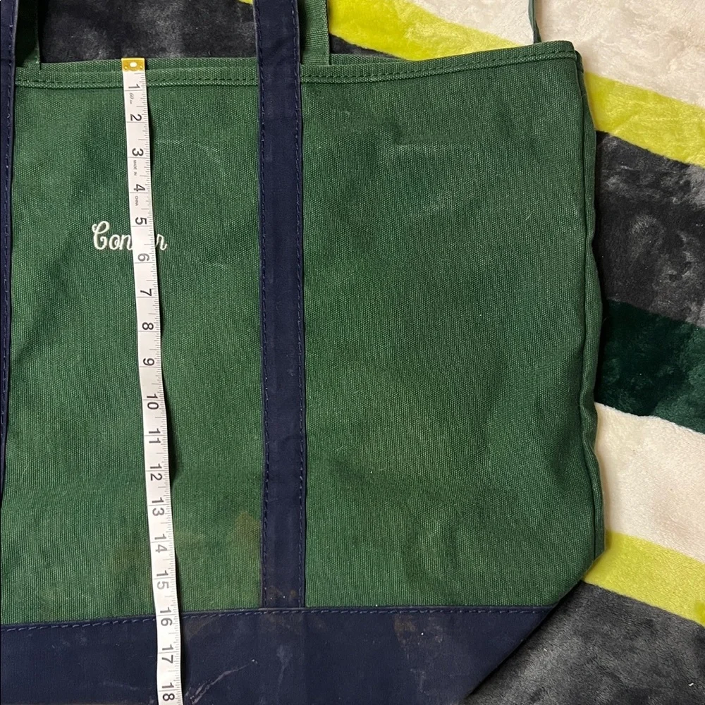 LANDS END XL Green and Navy Tote Bag